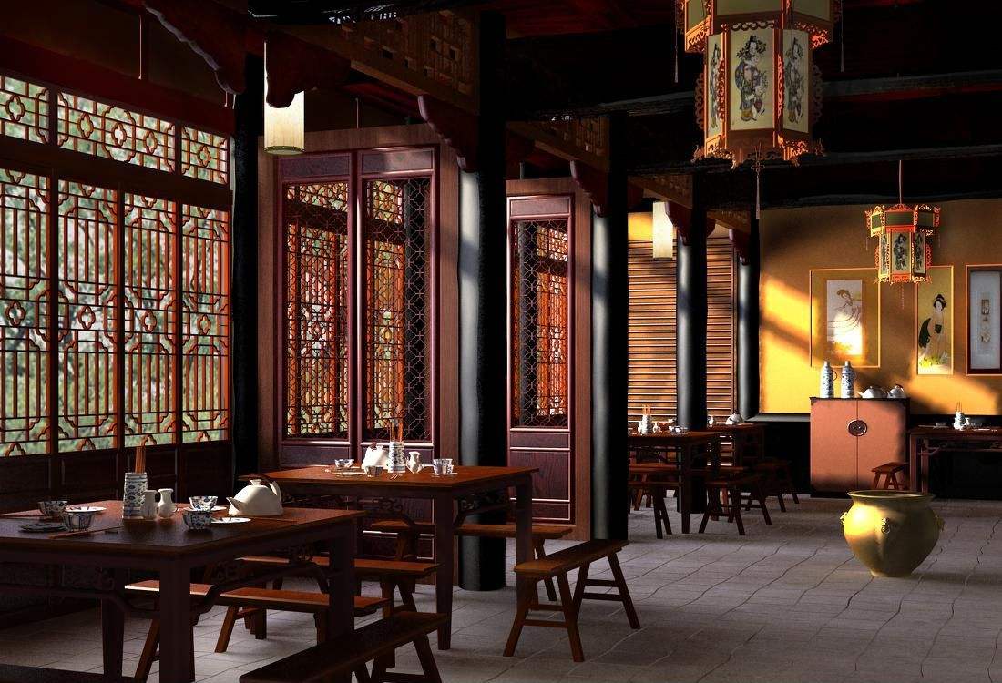 現(xiàn)代茶館裝修設(shè)計(jì)效果圖