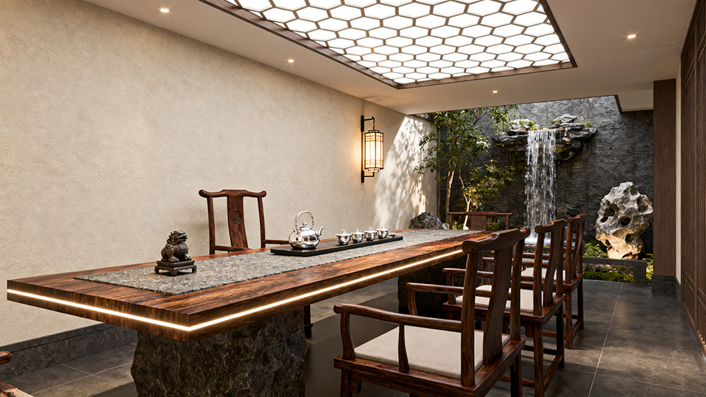 茶樓照明光線格局參考圖